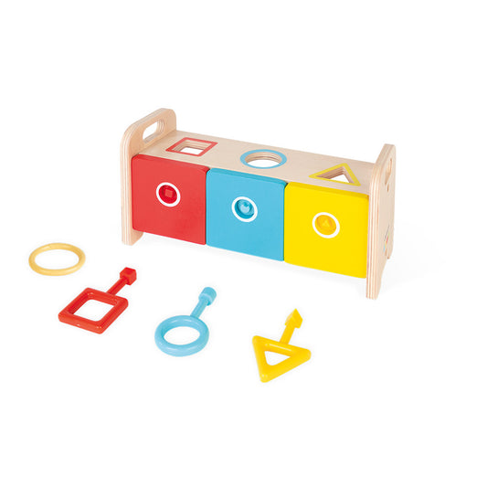 ESSENTIEL - SHAPE SORTER BOX WITH KEYS Janod