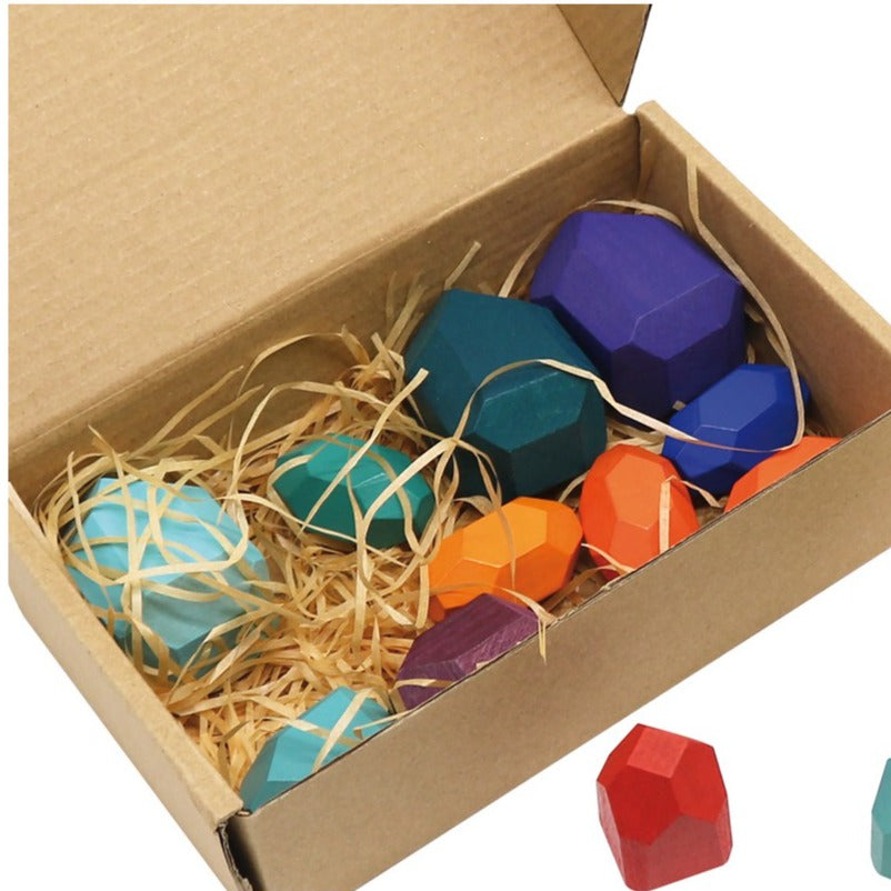 WOODEN STACKING STONES - 16 pcs. Andreu Toys