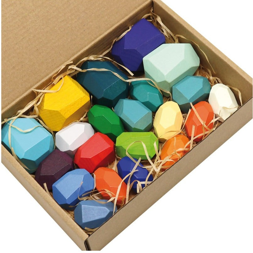 WOODEN STACKING STONES - 21 pcs. Andreu Toys