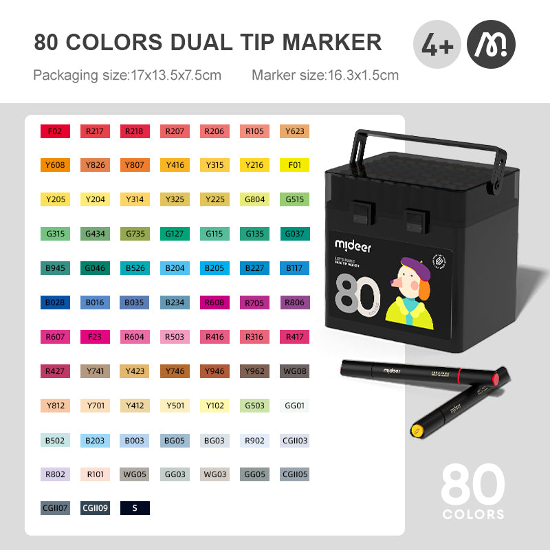 Dual tip Oily Markers 80pcs