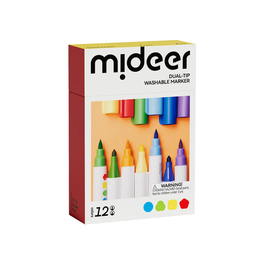 Dual-Tip Washable Marker - 12 Colors, Mideer