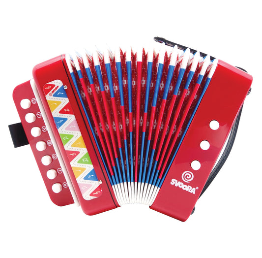 Red Accordion with 7 Keys (14 notes), Svoora