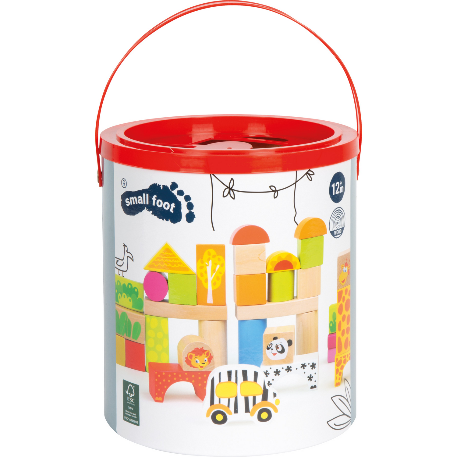 Block Zoo Box Wooden Blocks Zoo, Small foot – One Two Play