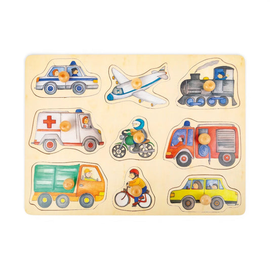 First Wooden Puzzle 9 pcs: City Vehicles, Small Foot