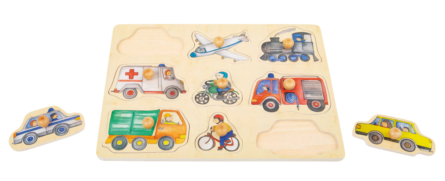 First Wooden Puzzle 9 pcs: City Vehicles, Small Foot