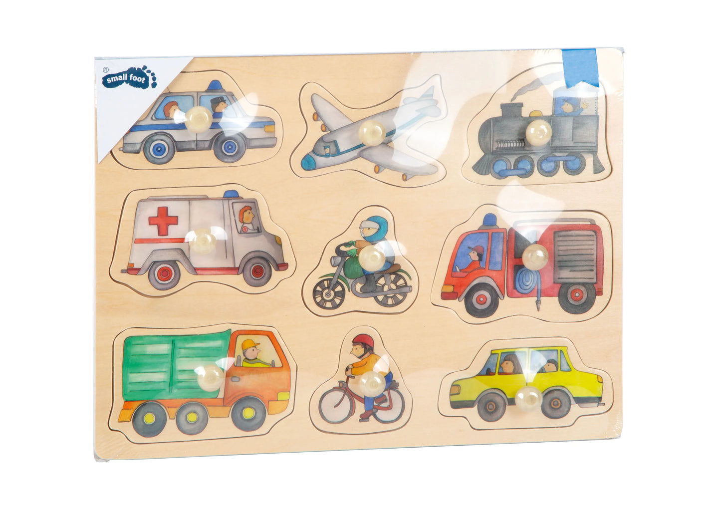First Wooden Puzzle 9 pcs: City Vehicles, Small Foot