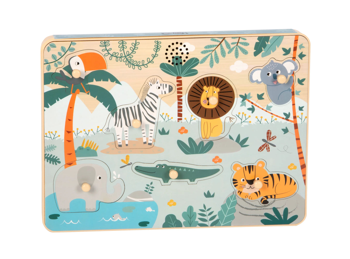First Wooden Puzzle with Sound 7pcs: Safari, Small Foot