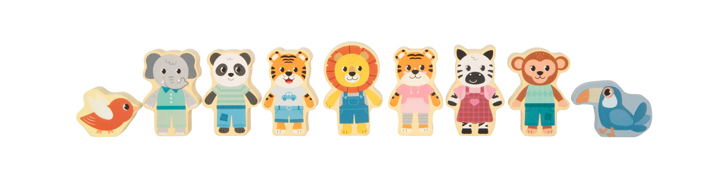Wooden Building Blocks: Jungle Friends, Small Foot