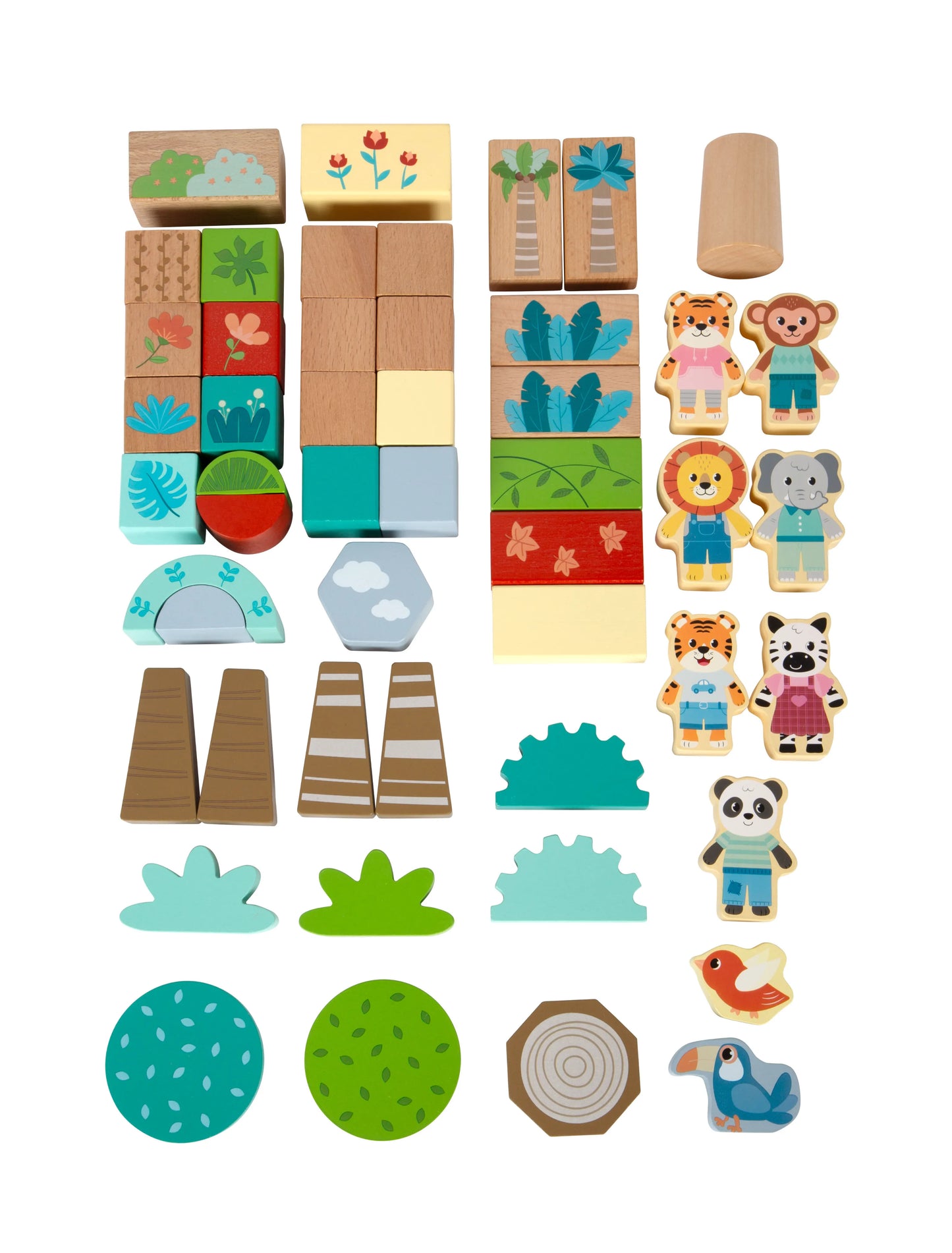 Wooden Building Blocks: Jungle Friends, Small Foot