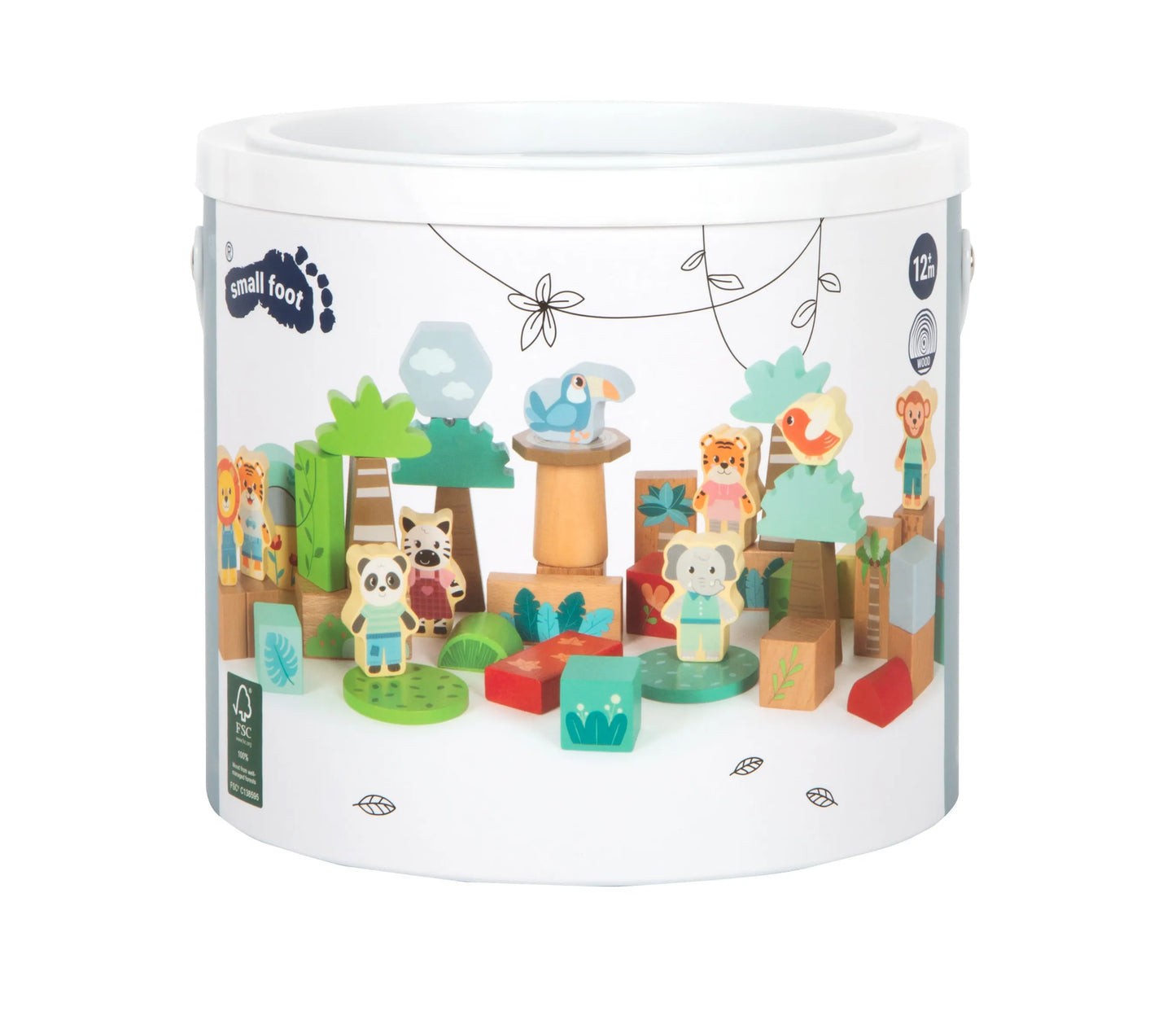 Wooden Building Blocks: Jungle Friends, Small Foot