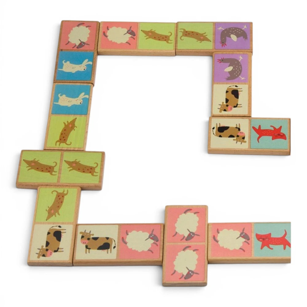 Domino Game for Kids 2+ 28 Pieces: Eco Animals, Andreu Toys