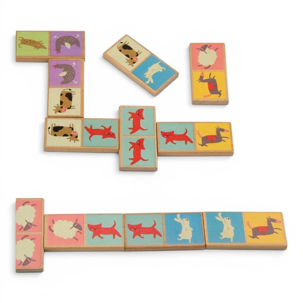 Domino Game for Kids 2+ 28 Pieces: Eco Animals, Andreu Toys