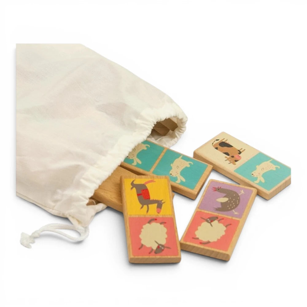 Domino Game for Kids 2+ 28 Pieces: Eco Animals, Andreu Toys