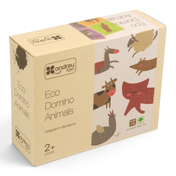 Domino Game for Kids 2+ 28 Pieces: Eco Animals, Andreu Toys
