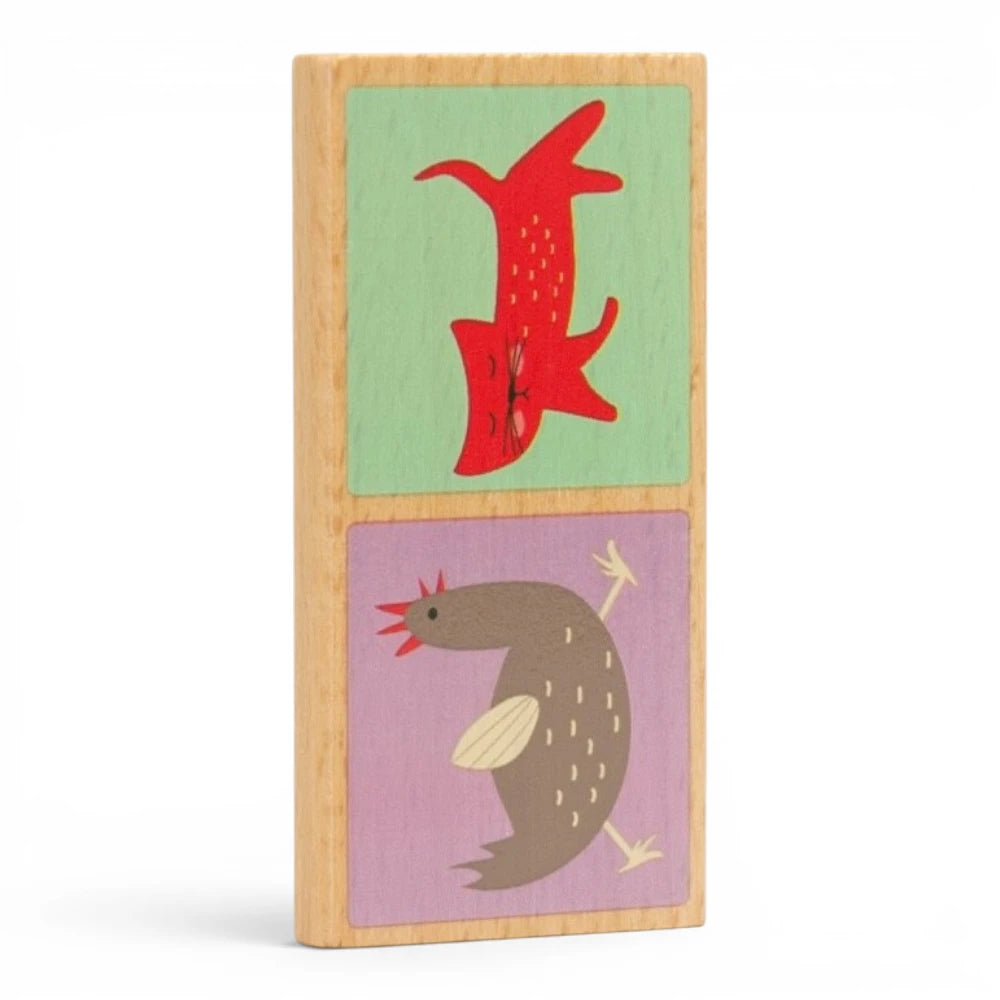 Domino Game for Kids 2+ 28 Pieces: Eco Animals, Andreu Toys