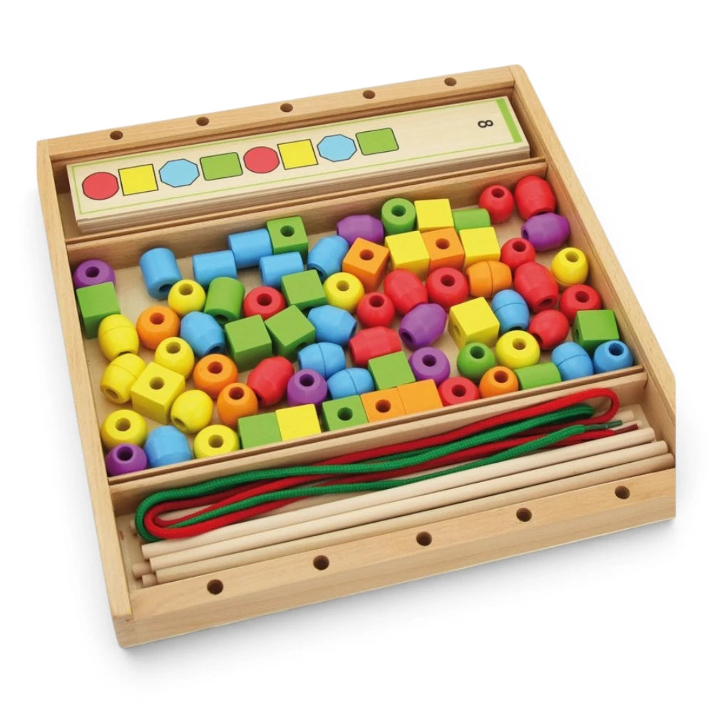 Wooden Lacing Toy for Kids 3+ 92 Pieces: Threading Forms, Andreu Toys