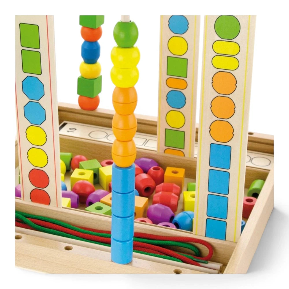 Wooden Lacing Toy for Kids 3+ 92 Pieces: Threading Forms, Andreu Toys