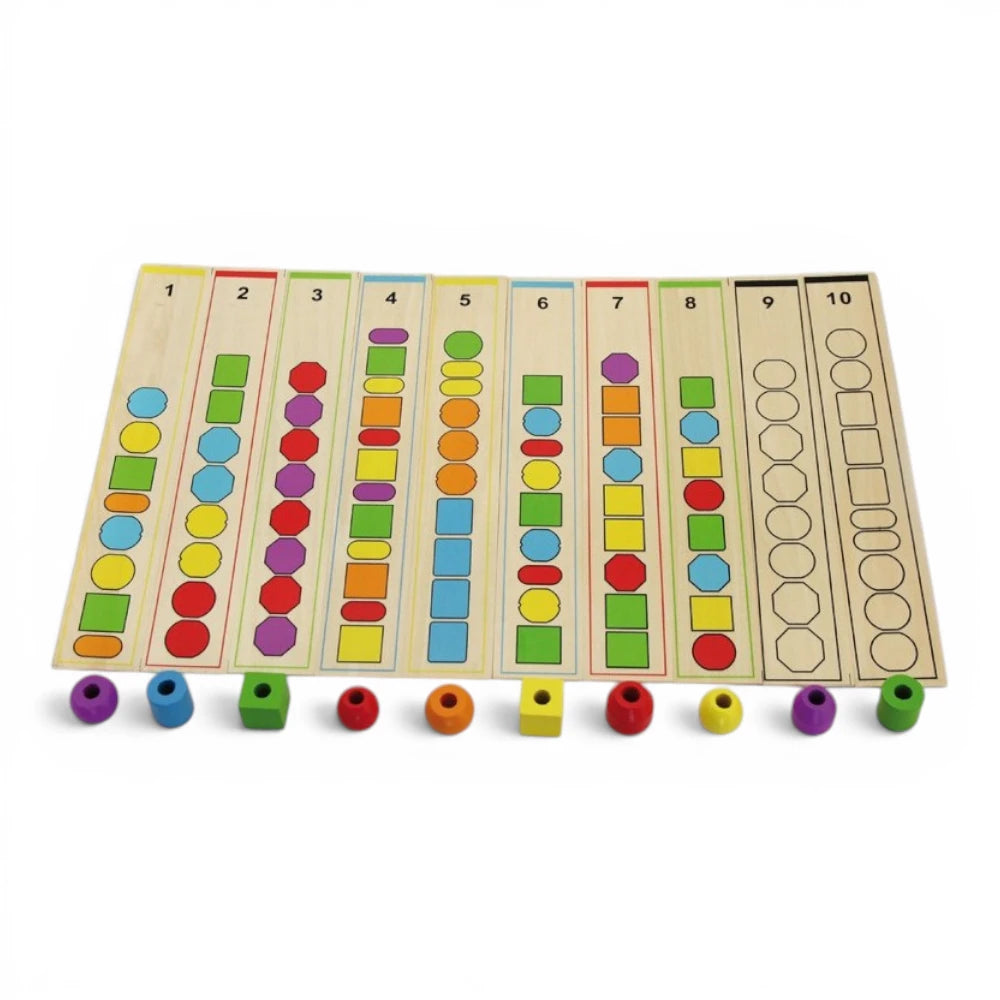 Wooden Lacing Toy for Kids 3+ 92 Pieces: Threading Forms, Andreu Toys