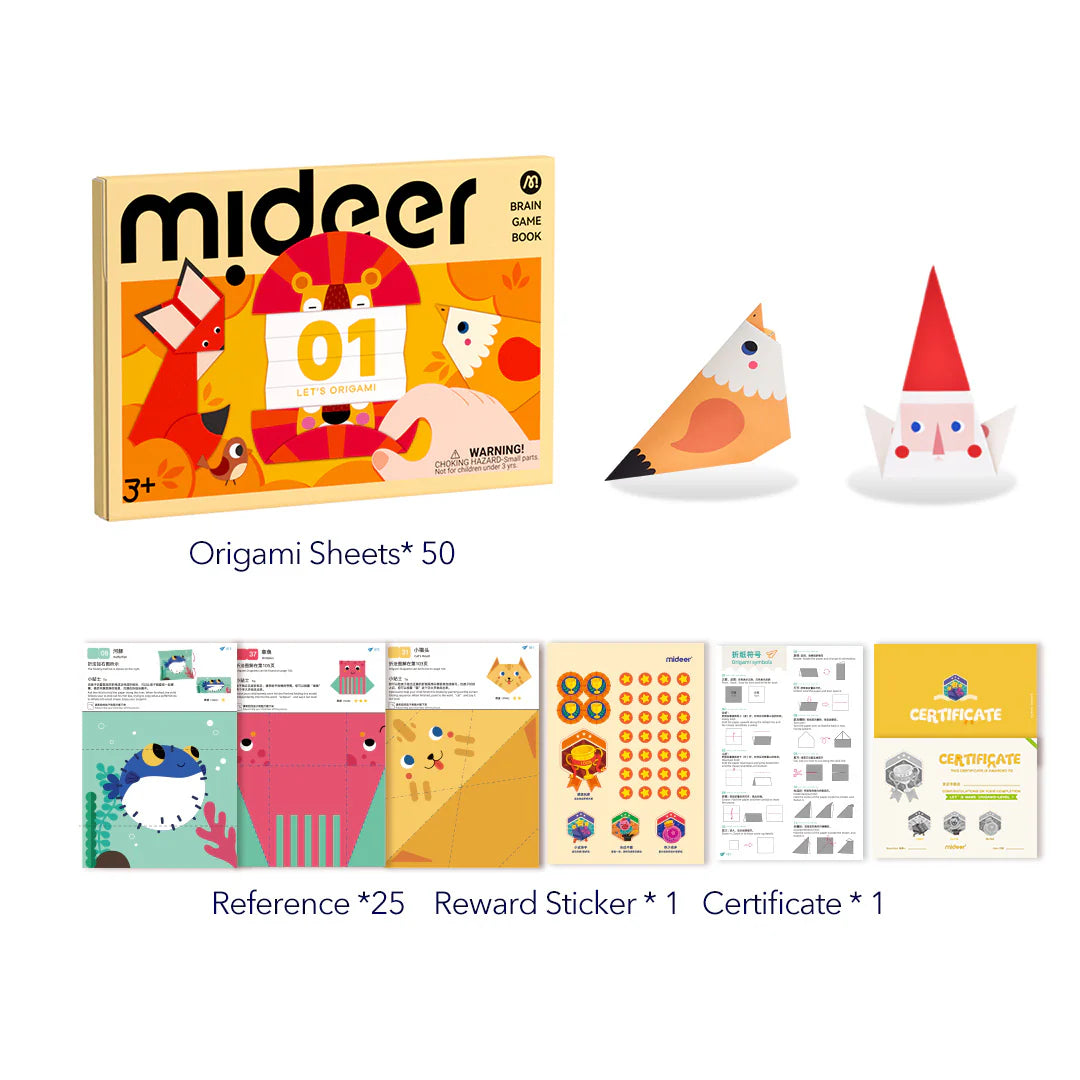 Level Up Brain Gamebook - Let's Origami Level 1, Mideer