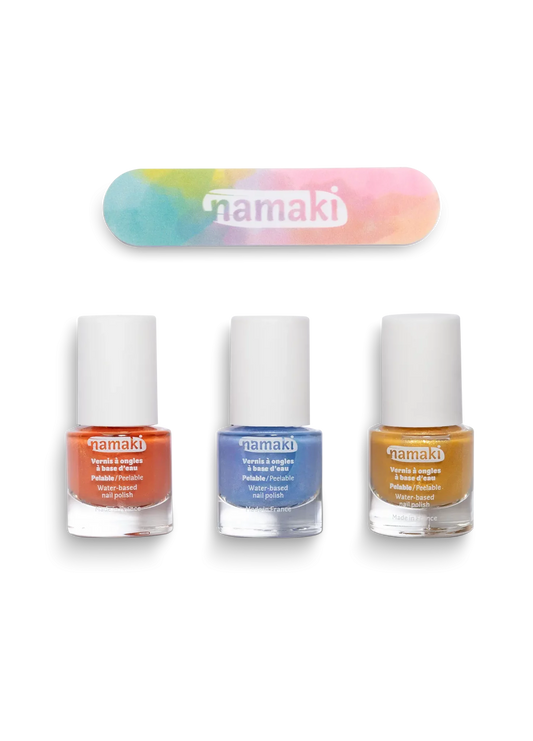 Water-based Nail Polishes Set of 3 + Nail File Sunset