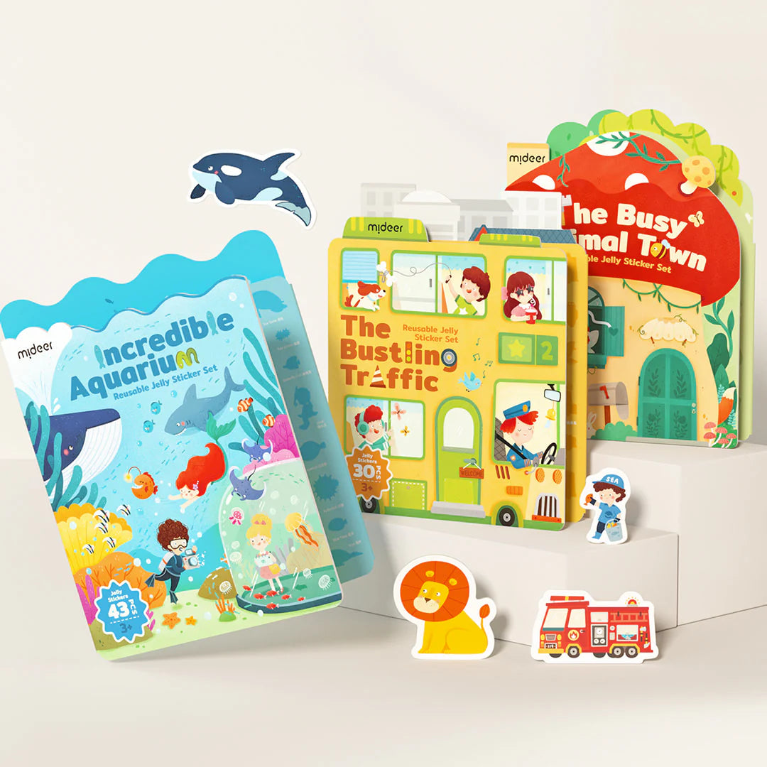 Reusable Jelly Sticker Set  - Incredible Aquarium, Mideer