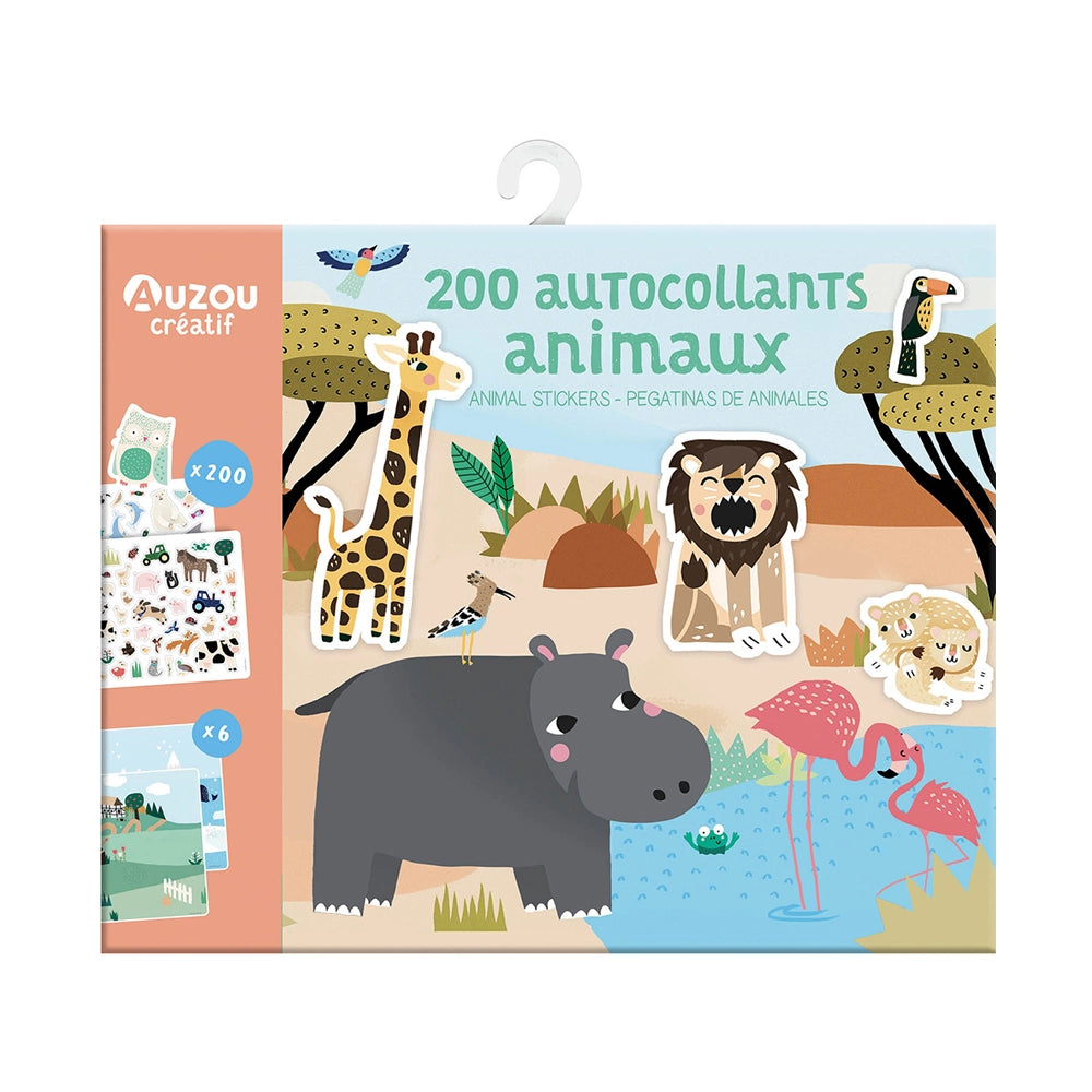 200 Stickers: Animals, AUZOU