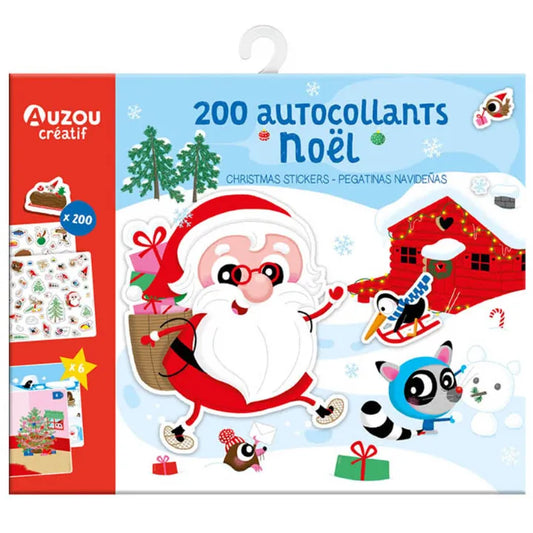 200 Stickers, Repositionable Set for Kids 3+, Christmas Scenes