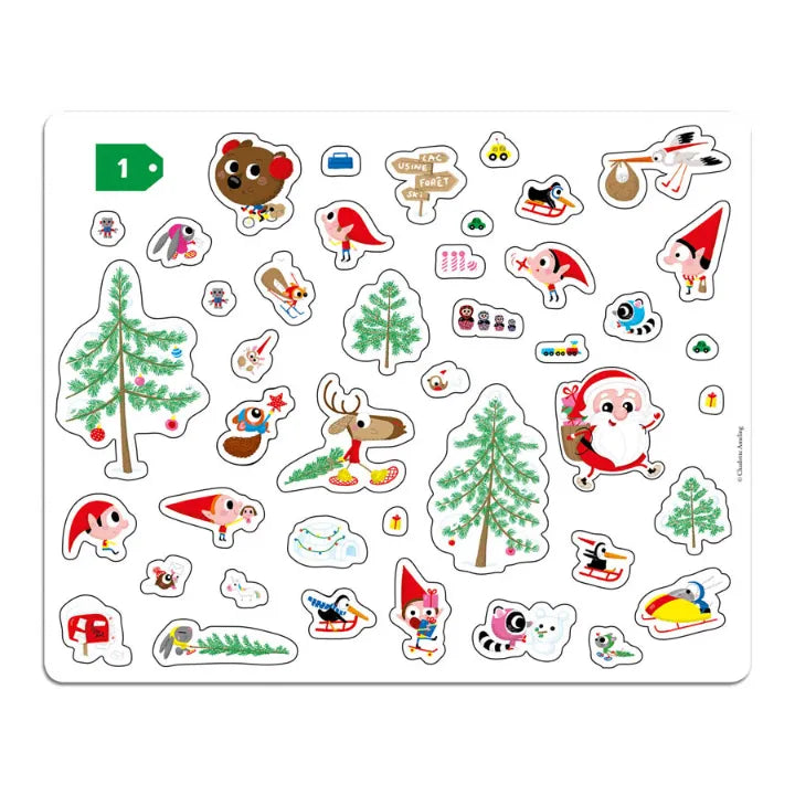 200 Stickers, Repositionable Set for Kids 3+, Christmas Scenes