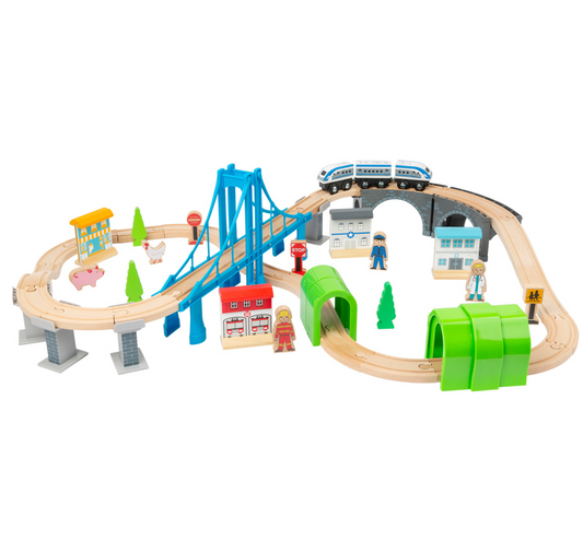 Bridge Building Wooden Toy Train