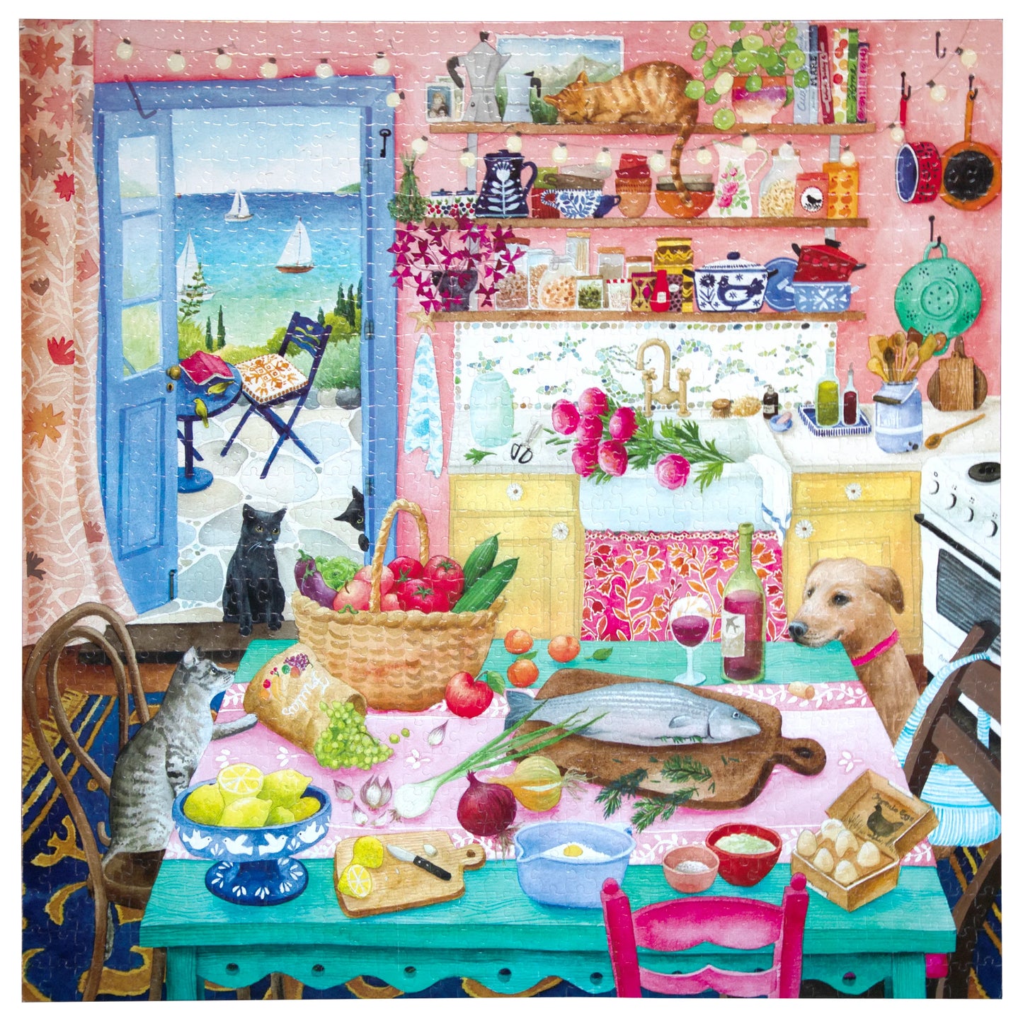 EEBOO PUZZLE 1000 PINK KITCHEN