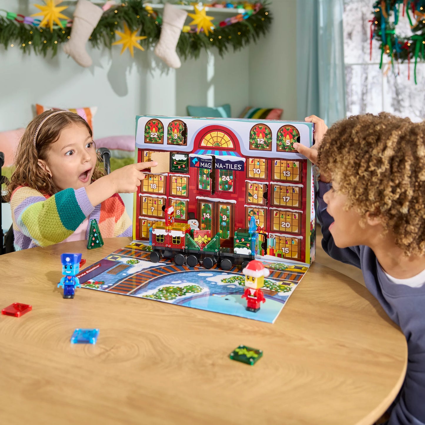 microMAGS Advent Calendar 34 Piece Set, For Kids 3+