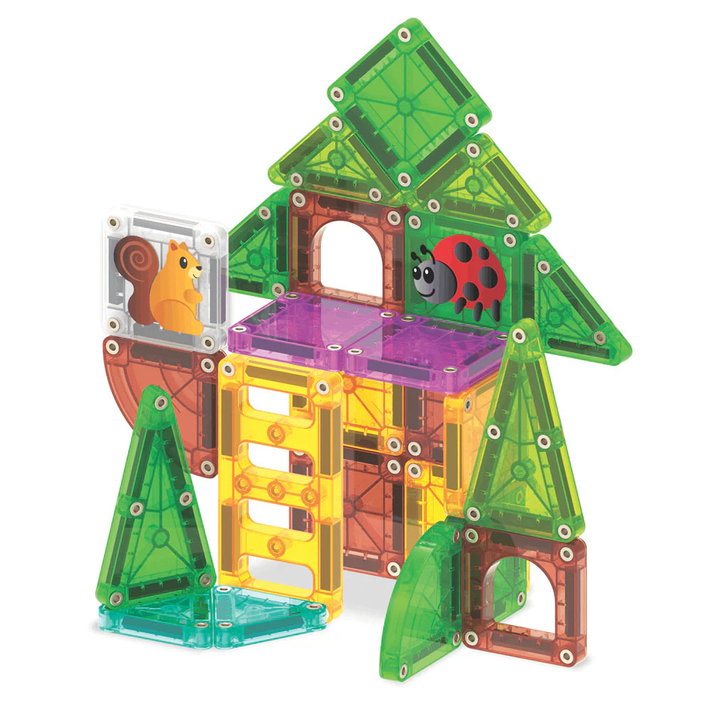 MicroMAGS Travel: Treehouse, 24 Pieces, Magnetic Tiles for Kids 3+