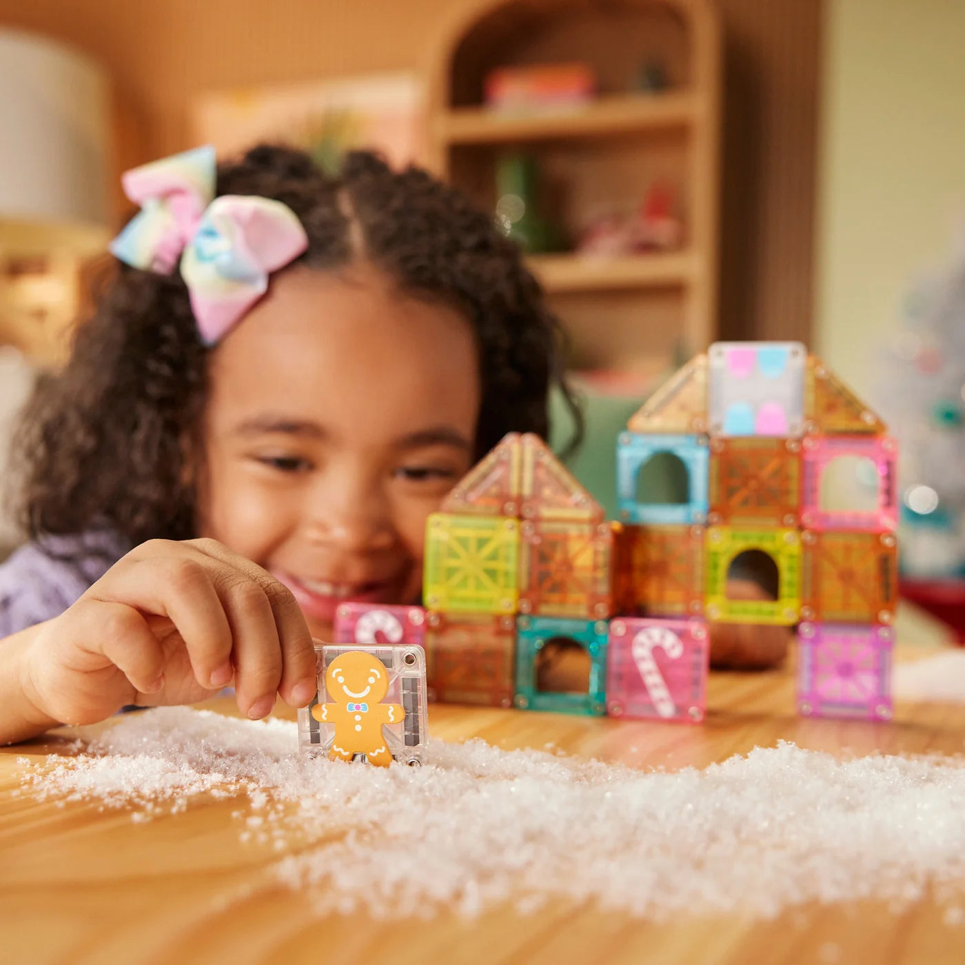 MicroMAGS Travel: Gingerbread House , 24 Pieces, Magnetic Tiles for Kids 3+