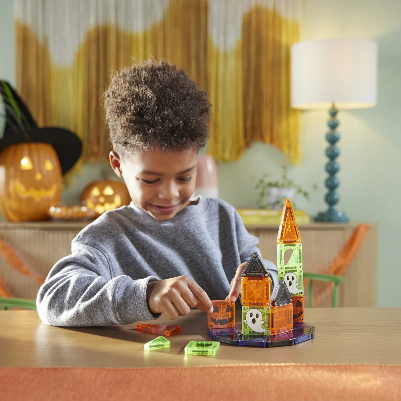 MicroMAGS Travel: Spooky, 24 Pieces, Magnetic Tiles for Kids 3+