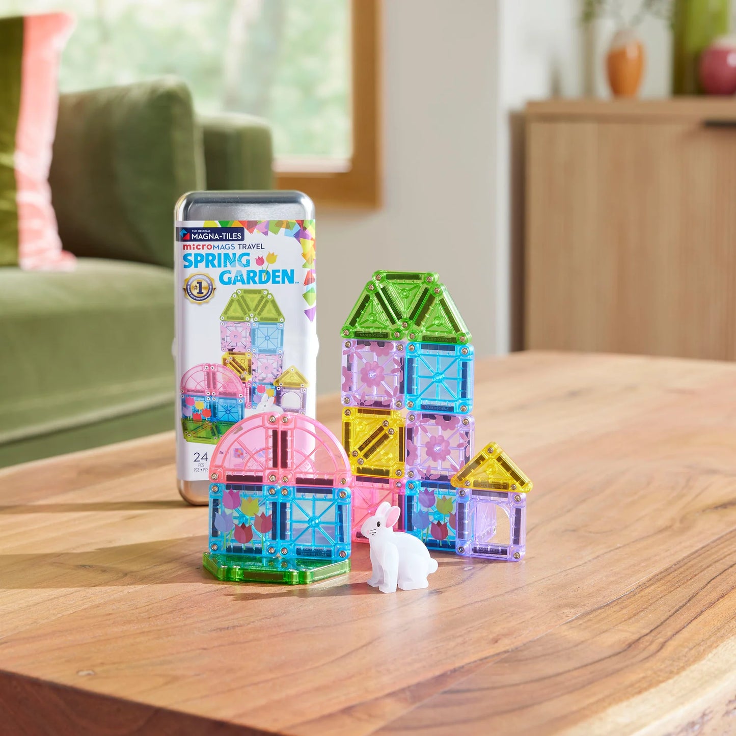 microMAGS: Spring Garden 24 Piece Travel Set, Magna-tiles