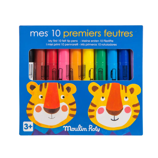 My first 10 felt tip pens Les Popipop, Moulin Roty