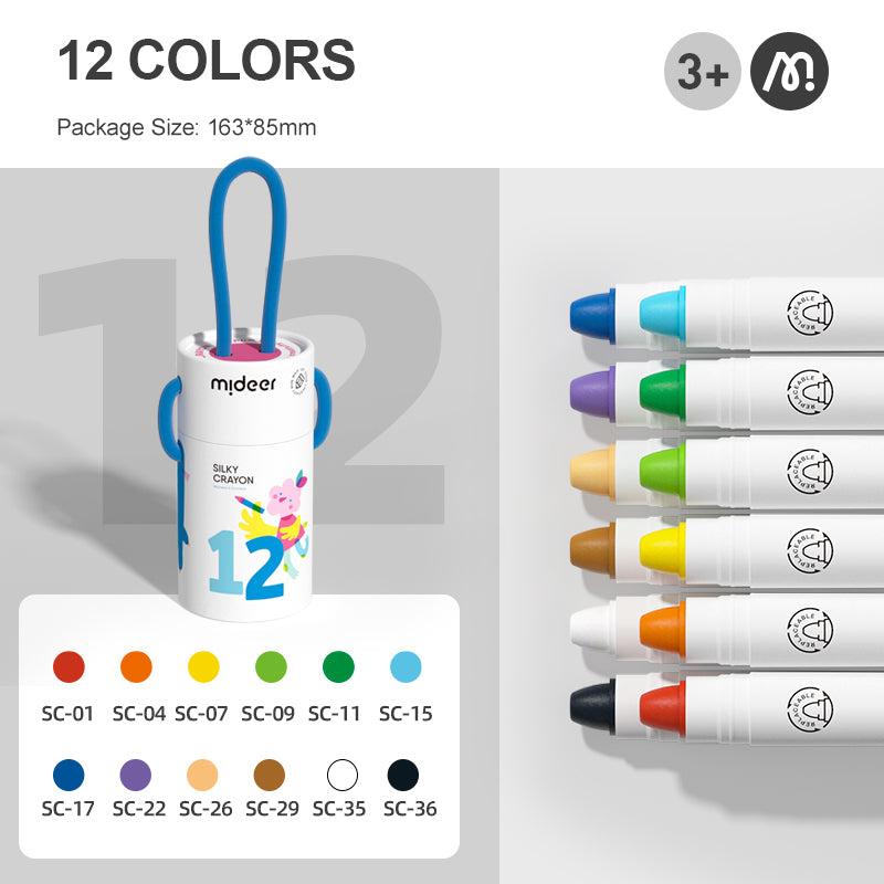 Buy Mideer Silky Washable 36 Color Non-Toxic Jumbo Artistic Designer Crayons  For Kids