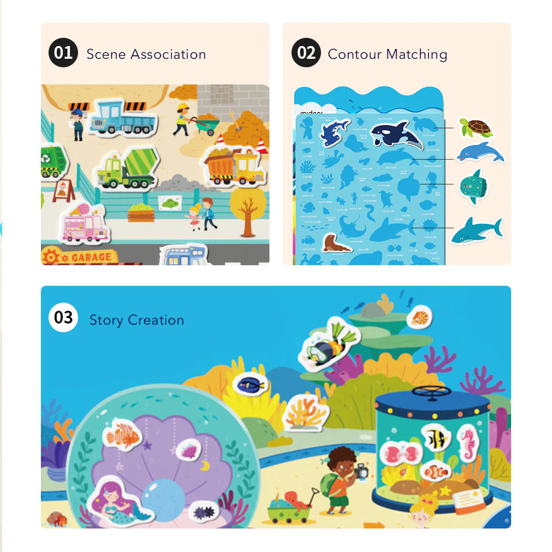 Reusable Jelly Sticker Set  - Incredible Aquarium, Mideer
