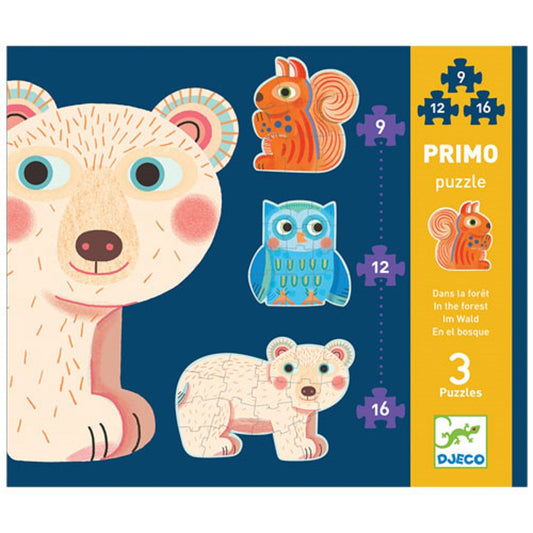 Djeco Silhouette puzzle - Primo Dans la foret 9,12,16pcs