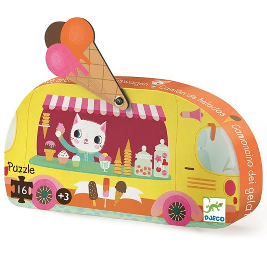 Djeco puzzles - 16pcs Ice cream truck - 16pcs