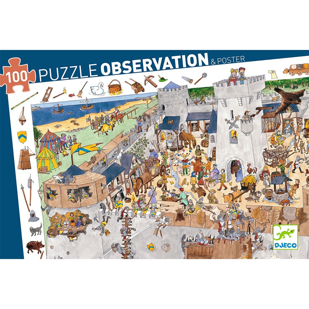 Djeco Puzzles observation Fortified castle - 100 pcs - FSC MIX
