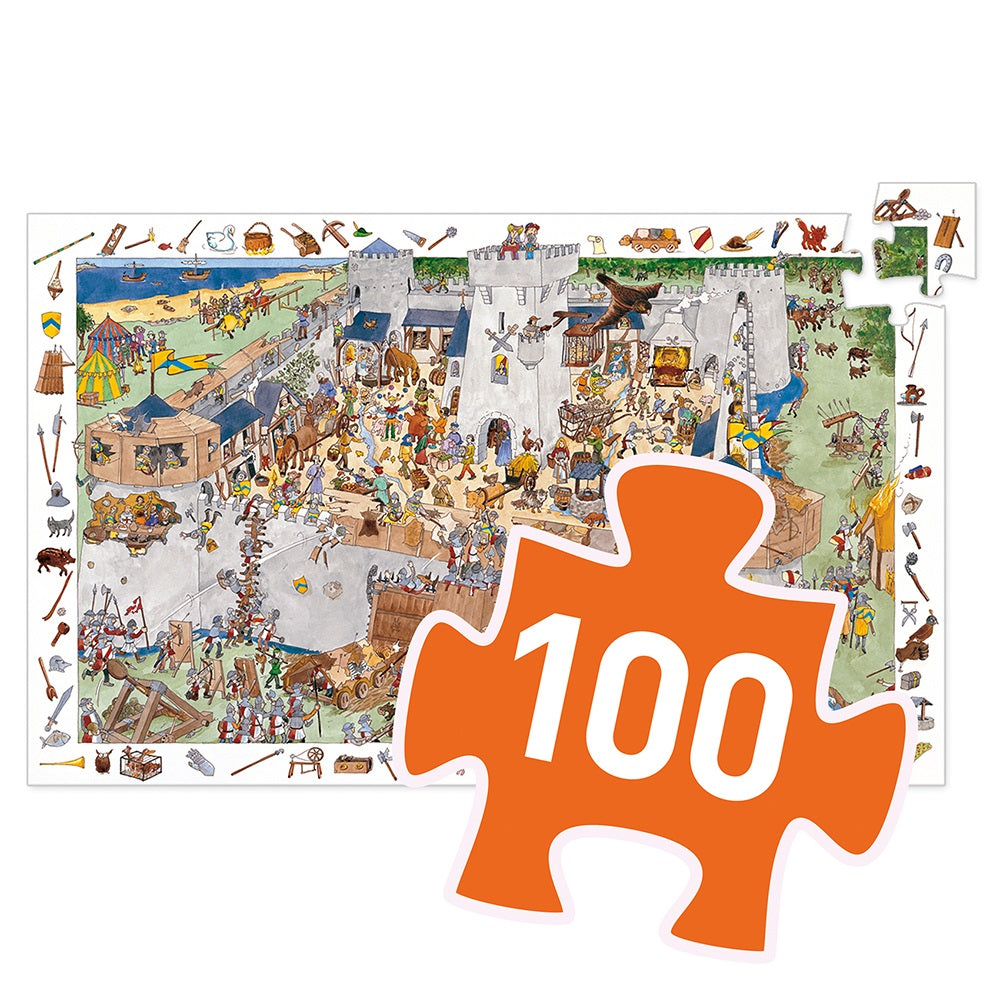 Djeco Puzzles observation Fortified castle - 100 pcs - FSC MIX