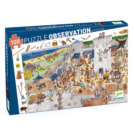 Djeco Puzzles observation Fortified castle - 100 pcs - FSC MIX