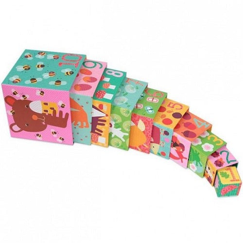 Djeco Cubes for infants 10 nature and animal blocks