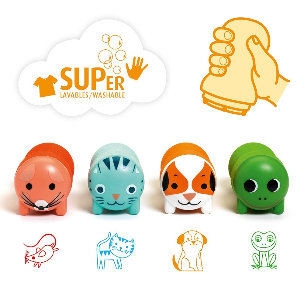 Djeco Colours for little ones Stamps for littles ones - Garden animals