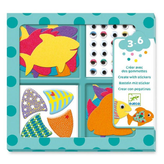 Djeco Small gift for little ones - Stickers I love fishes