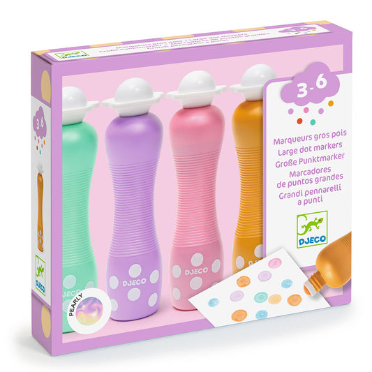4 markers with foam tip pearl colors, Djeco