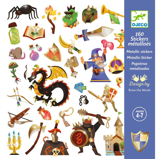 Djeco Metalic Stickers Medieval fantasy