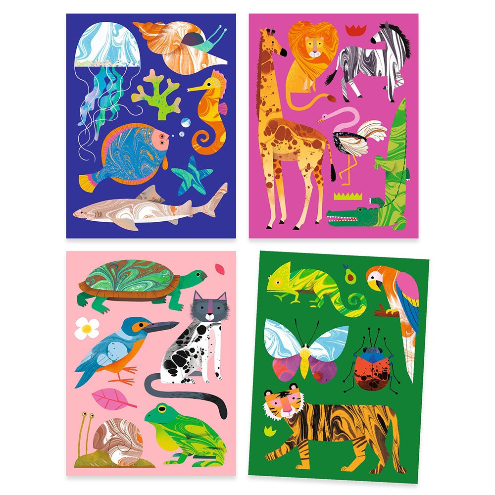 Djeco Colourful Marbling Animals