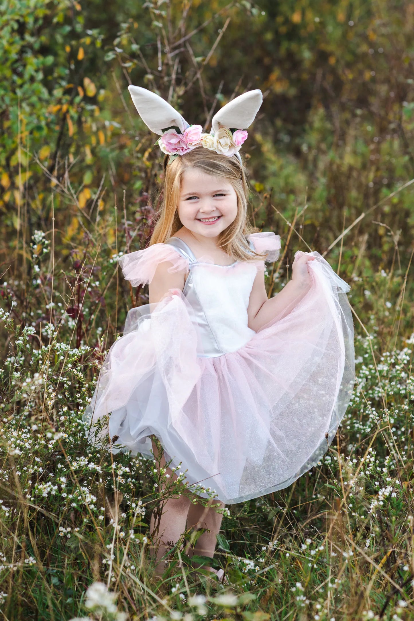 Woodland Bunny Dress With Headband, Dress-Up Costume For Kids 3-4